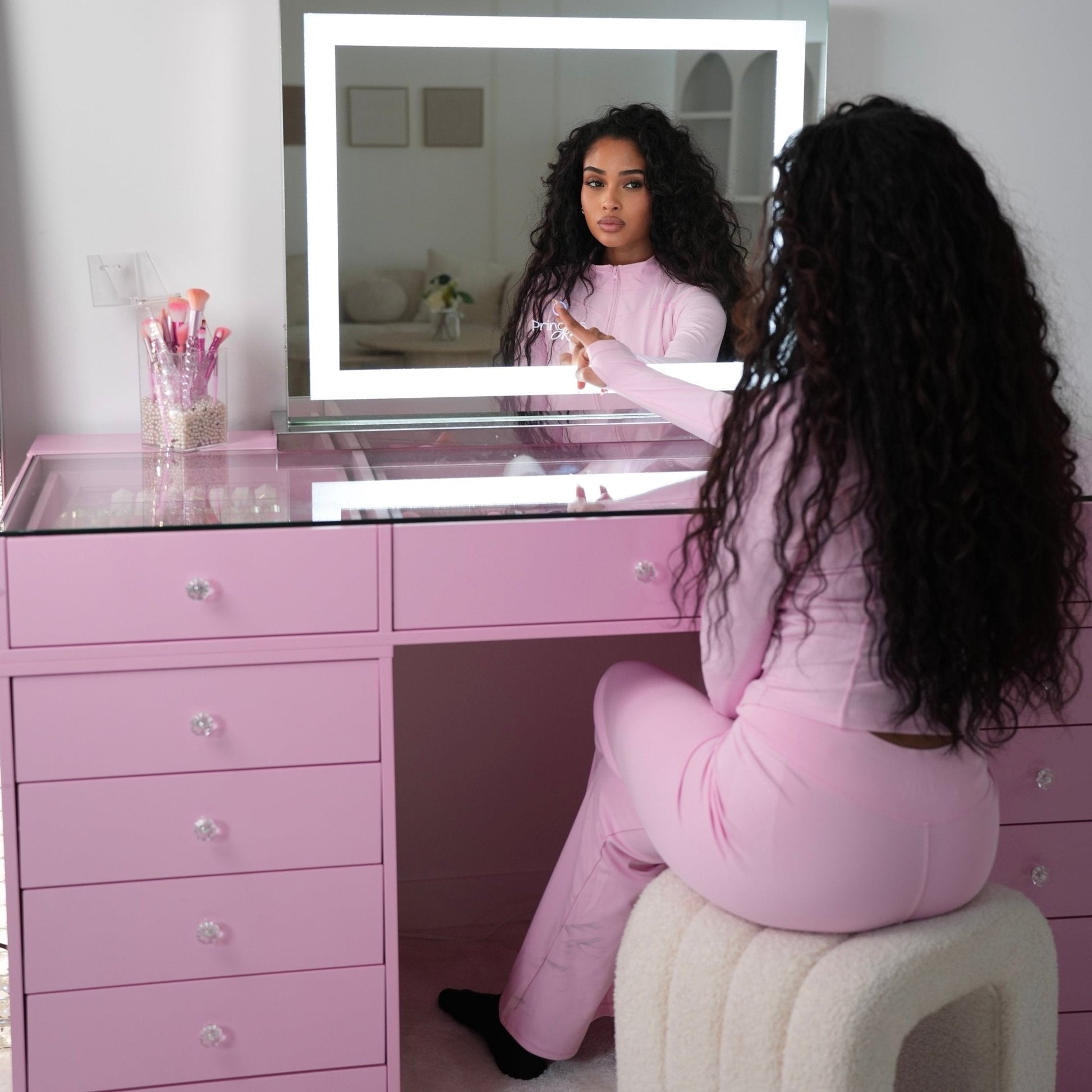 Pink vanity